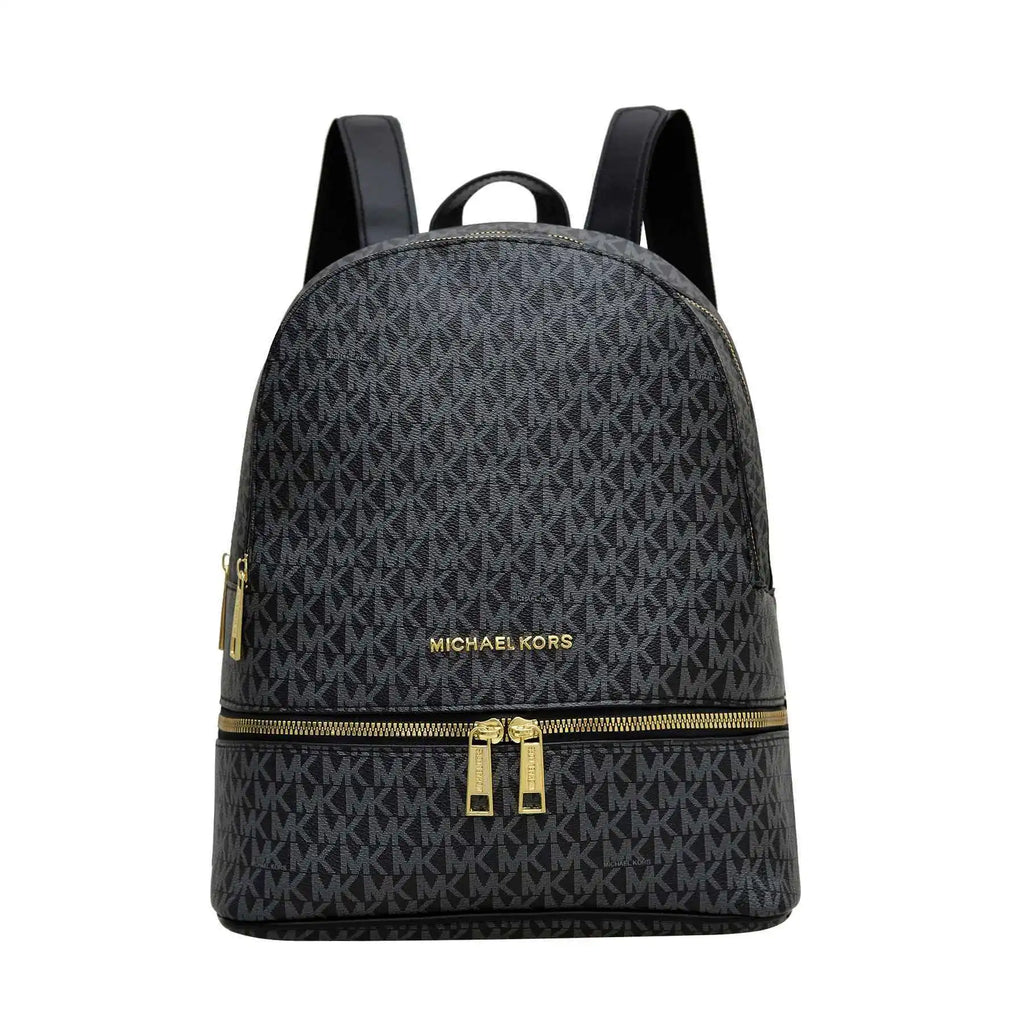 Michael Kors Signature Monogram Medium Zip Backpack
