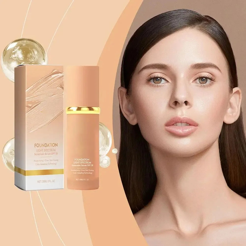 Color-Adapting Light Spectrum Foundation SPF 50 – Hydrating & Skin-Evening Serum (30ml)