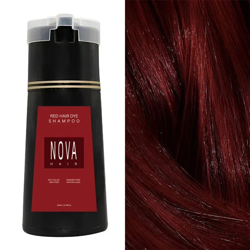 NOVA HAIR 200ml Herbal Hair Colouring Shampoo – Instant Gray Hair Coverage & Natural Shine