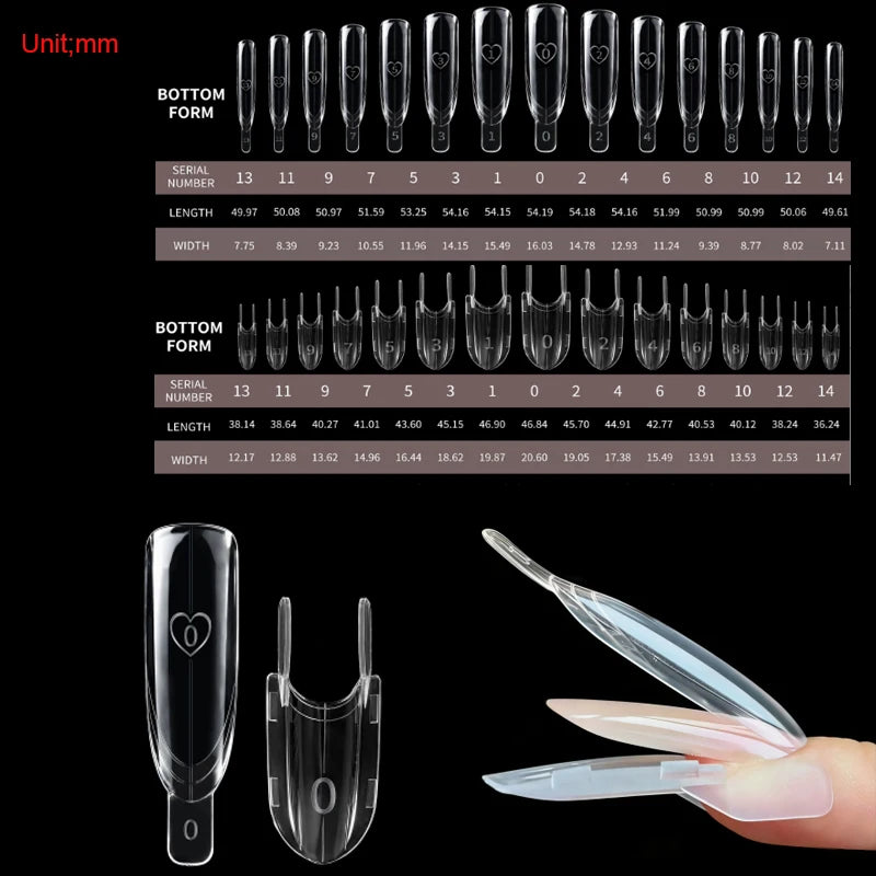 Sandwich Dual Forms Nail Extension Mold Kit - Multiple Shapes and Sizes