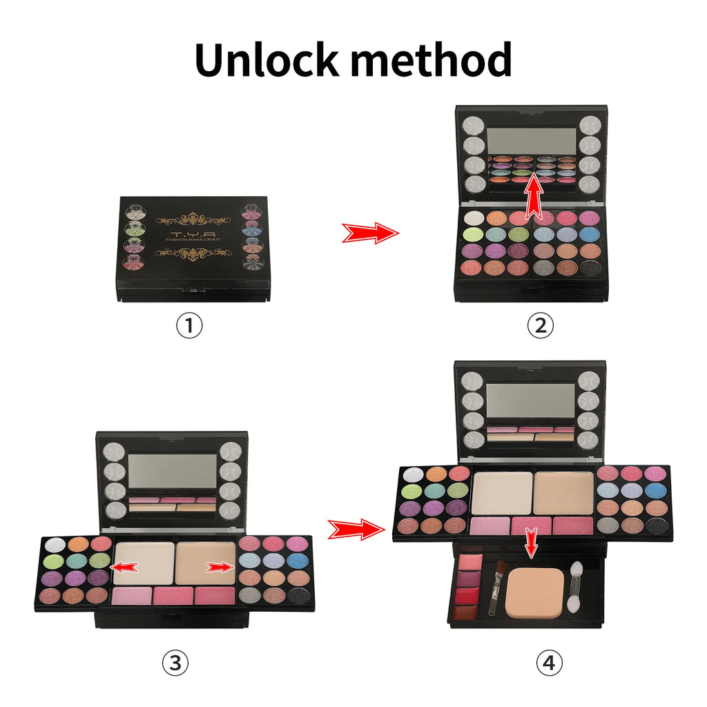 T.Y.A All-in-One Multi-Functional Makeup Kit – 36pc Full Face Cosmetic Palette with Mirror & Applicators