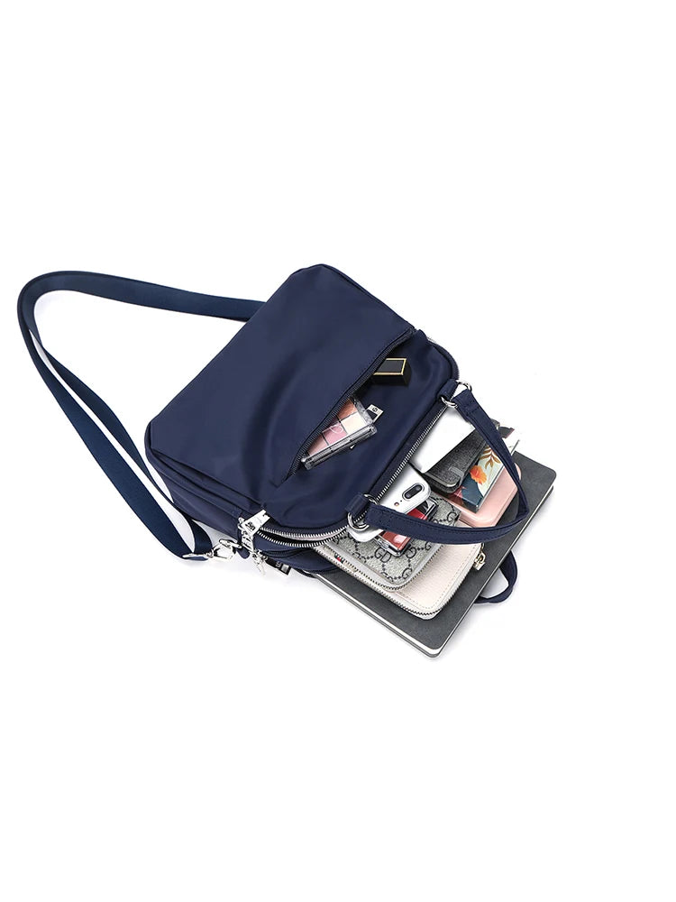 Water-Resistant Lightweight Nylon Hobo Bag – Convertible Multi-Pocket Crossbody Purse