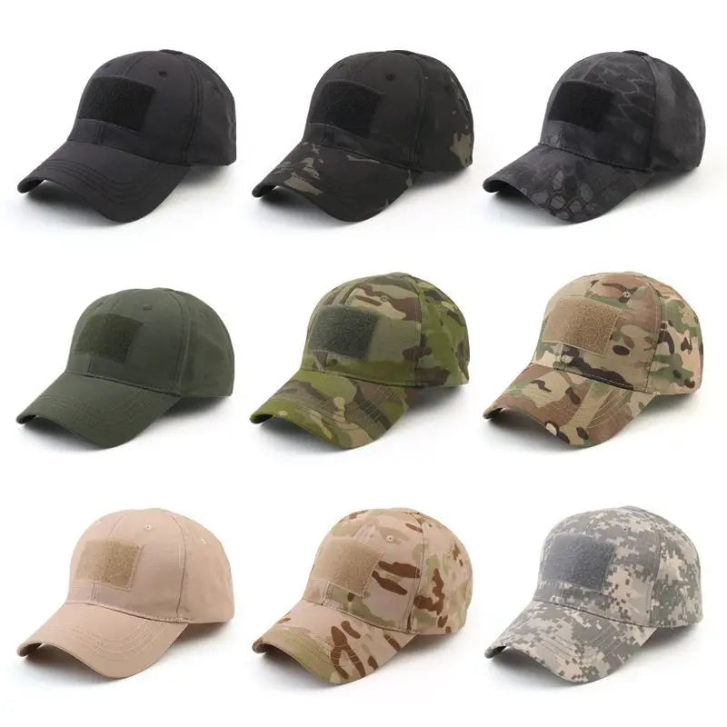 Tactical Operator Baseball Cap – Ripstop Camo Hat with Hook & Loop Patch