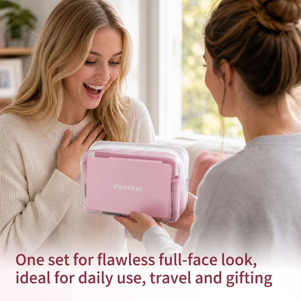 Danchel All-in-One Full-Face Makeup Kit – Ultimate Cosmetics Set with Palettes, Brushes & Travel Bag