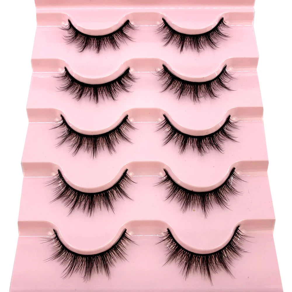 AMSDEN® 10 Pairs Dramatic Volume Faux Mink Eyelashes - Fluffy & Wispy False Lashes Bulk Pack