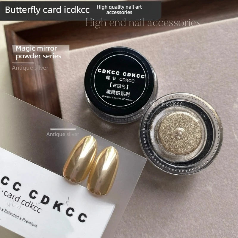 High-Transparency Moonlight Chrome Nail Powder – Icy Aurora Mirror Pigment for Nail Art