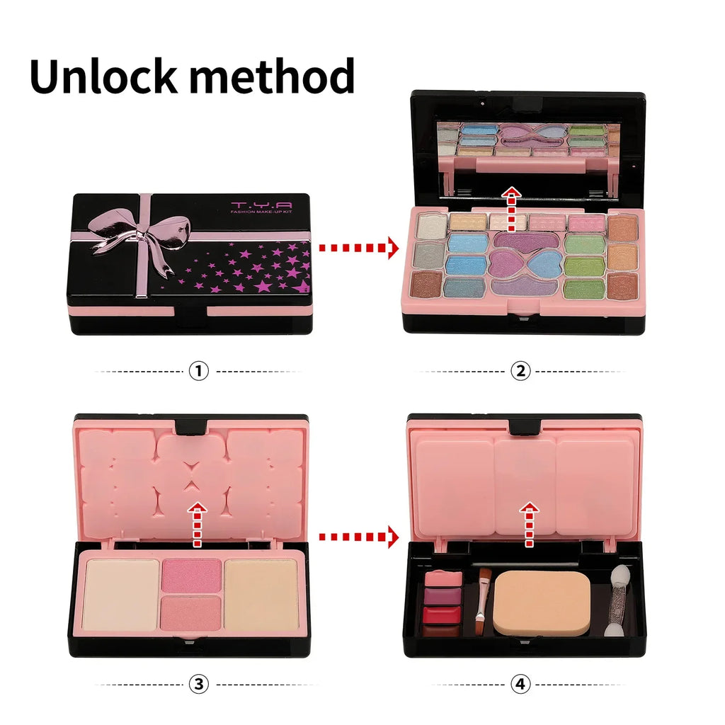 T.Y.A 31-Piece All-in-One Multi-Functional Makeup Kit | Compact Full Face Cosmetic Palette with Mirror