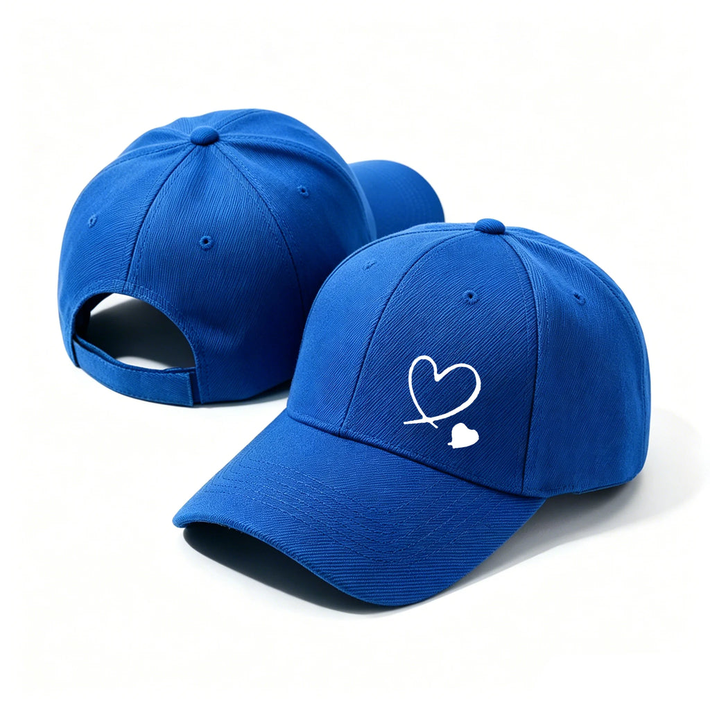 Minimalist Double Heart Embroidered Baseball Cap – Unisex Adjustable Cotton Dad Hat