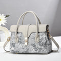 Classic Monogram Women's Top-Handle Satchel Crossbody Bag with Gold Hardware