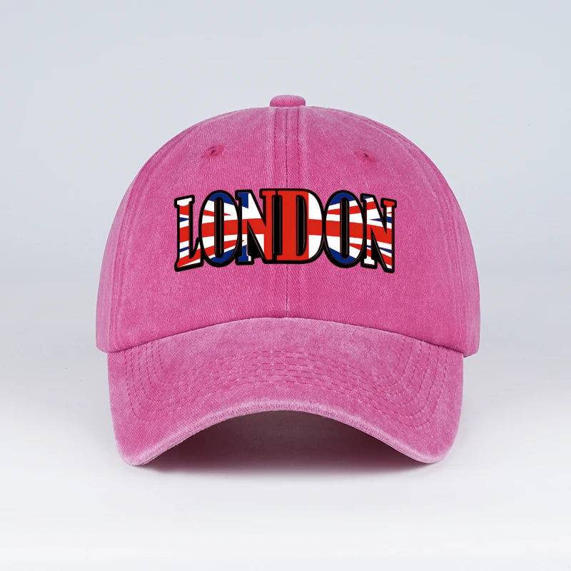 Vintage Washed Cotton London Union Jack Baseball Cap – Unisex Streetwear Dad Hat