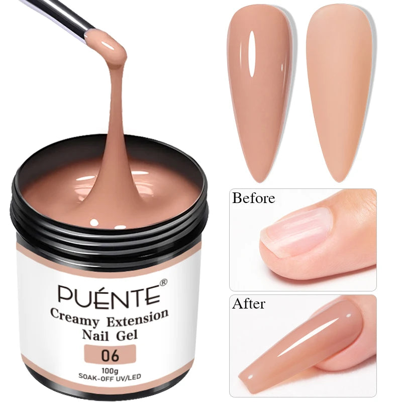 4-in-1 Fiberglass Nail Extension Gel – Clear Builder Gel for Broken Nail Repair & Natural Nail Reinforcement (100g)