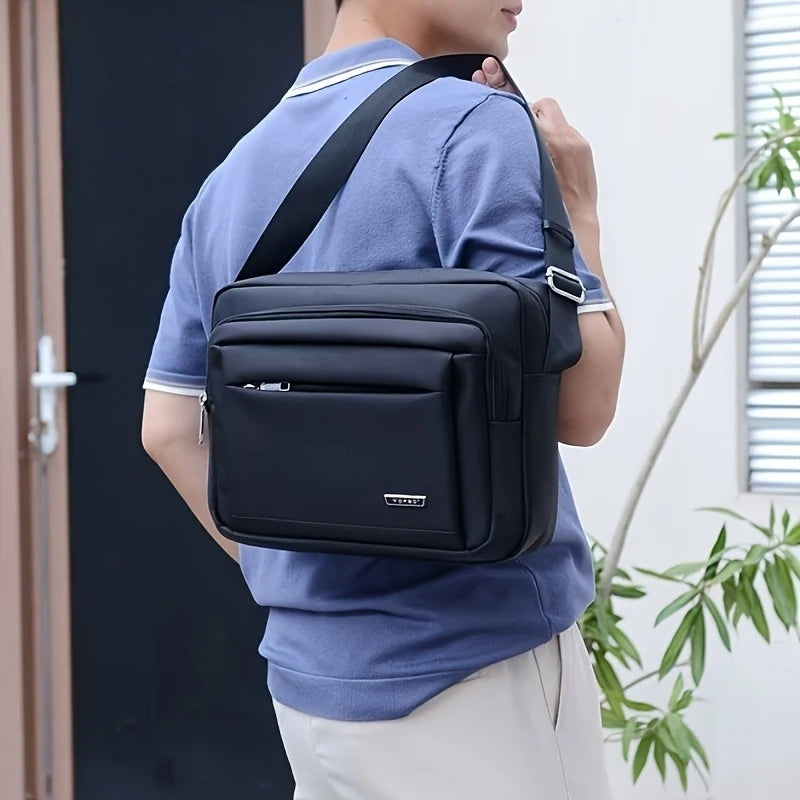 Classic Multi-Pocket Men's Crossbody Messenger Bag