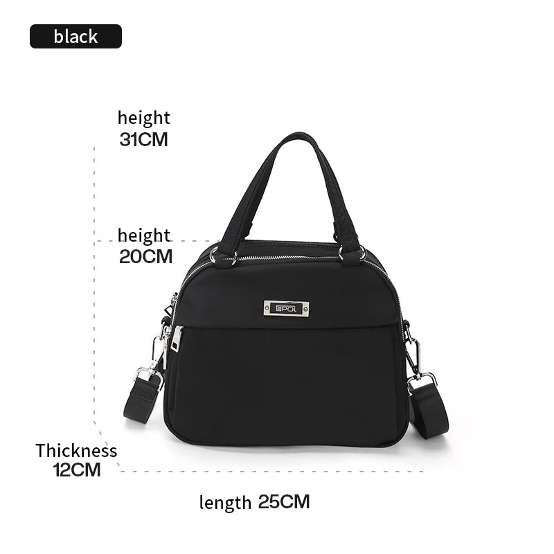 Water-Resistant Lightweight Nylon Hobo Bag – Convertible Multi-Pocket Crossbody Purse