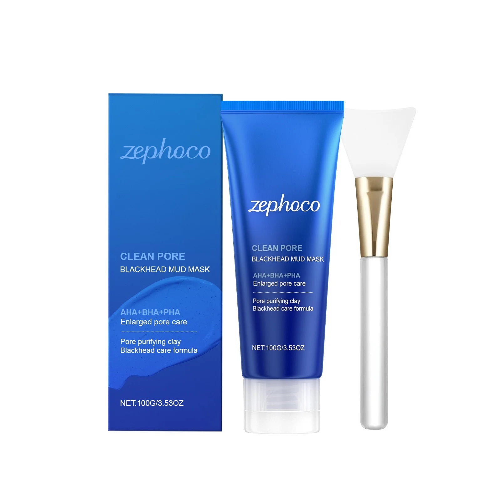 ZEPHOCO Clean Pore Blackhead Mud Mask with AHA+BHA+PHA (100g)