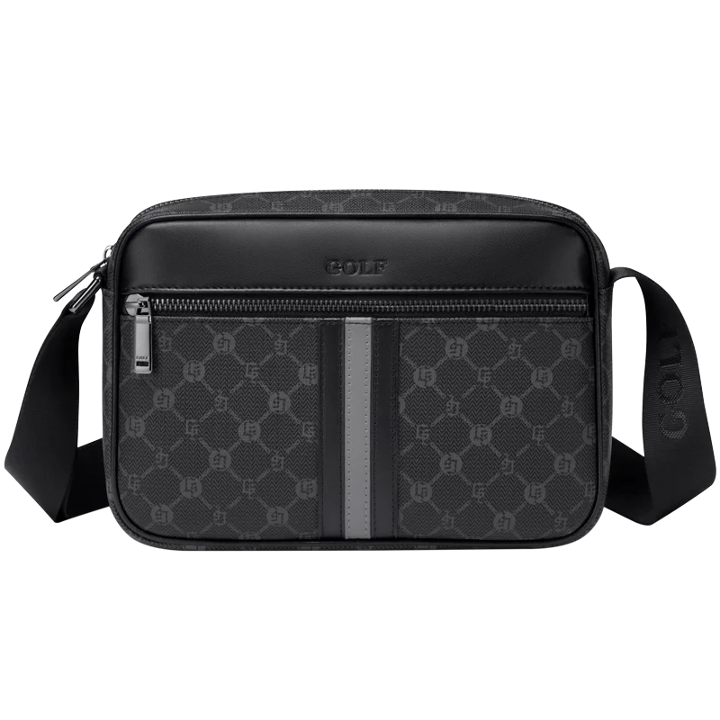 GOLF Men’s Monogram Crossbody Bag – Compact Leather Messenger Shoulder Bag