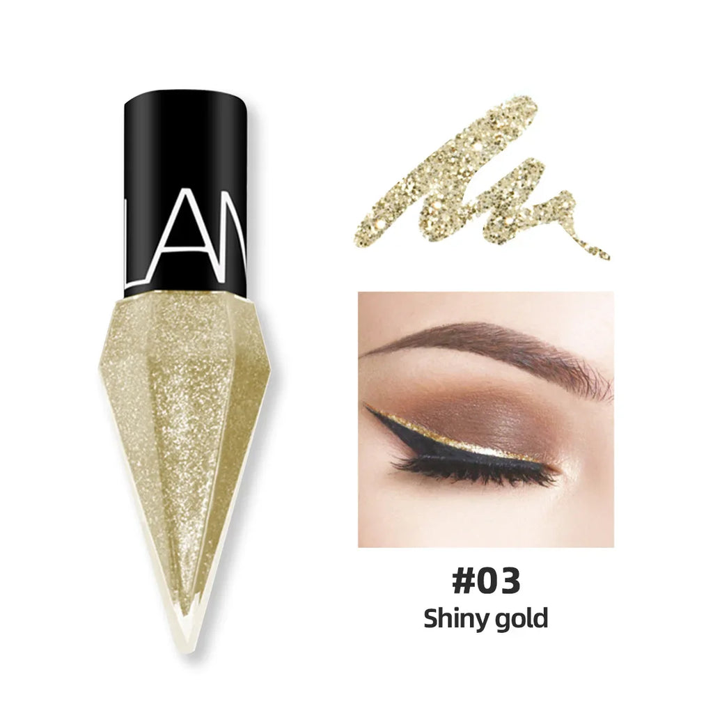 Diamond Shimmer Liquid Eyeliner & Glitter Eyeshadow | Long-Lasting Sparkling Eye Makeup