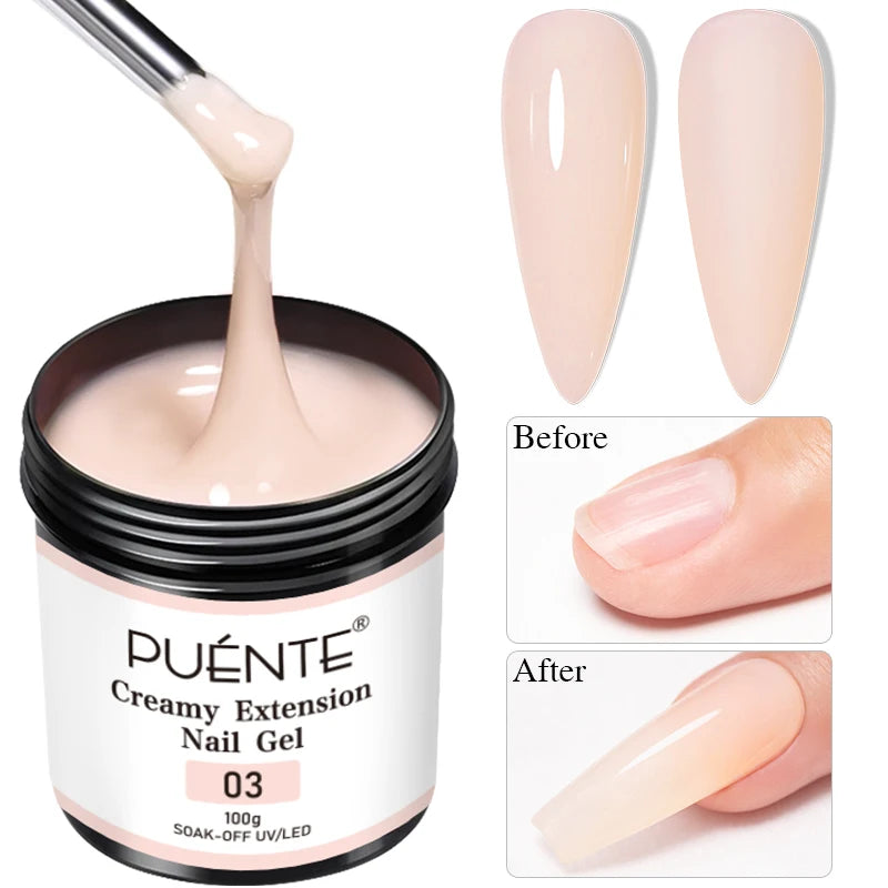 4-in-1 Fiberglass Nail Extension Gel – Clear Builder Gel for Broken Nail Repair & Natural Nail Reinforcement (100g)