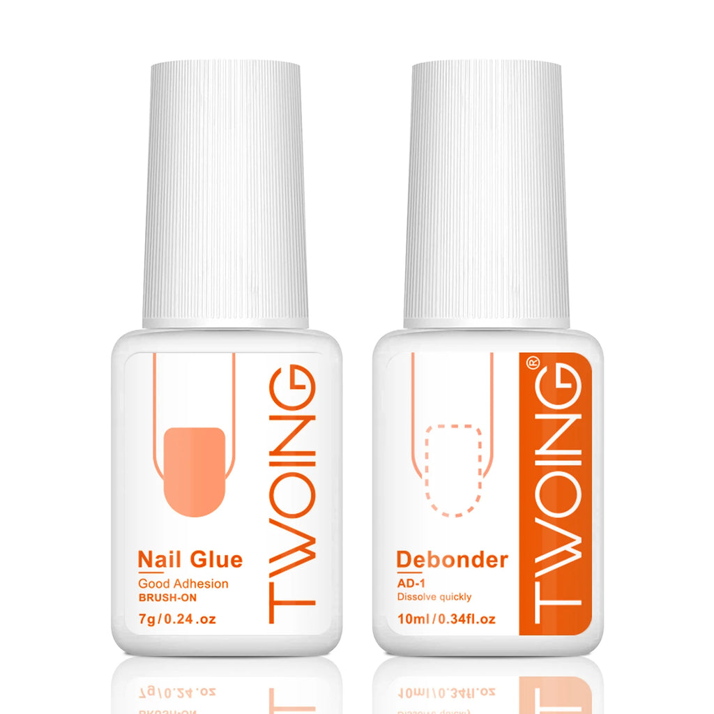 TWOING Brush-On Nail Glue | Glue & Debonder Set Option