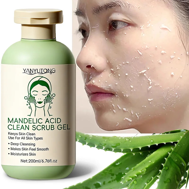 YANYUTONG Mandelic Acid Clean Scrub Gel – Gentle Exfoliating & Deep Pore Cleansing Gel (200ml)