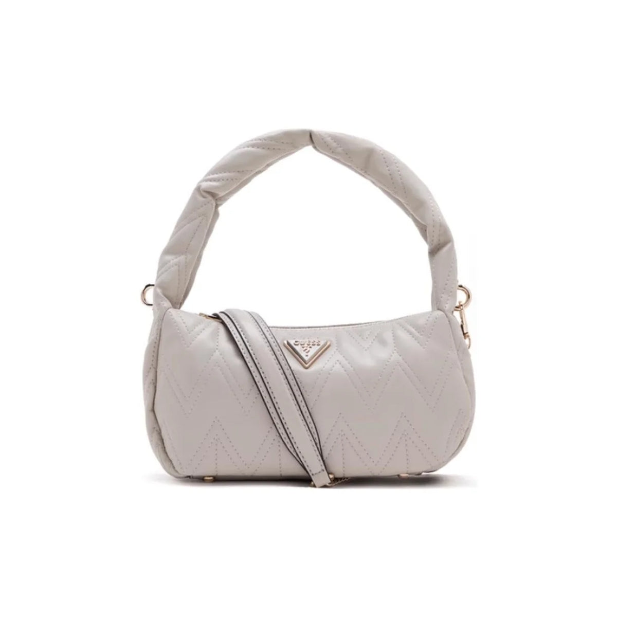 Quilted Chevron Mini Hobo Bag with Padded Handle & Crossbody Strap