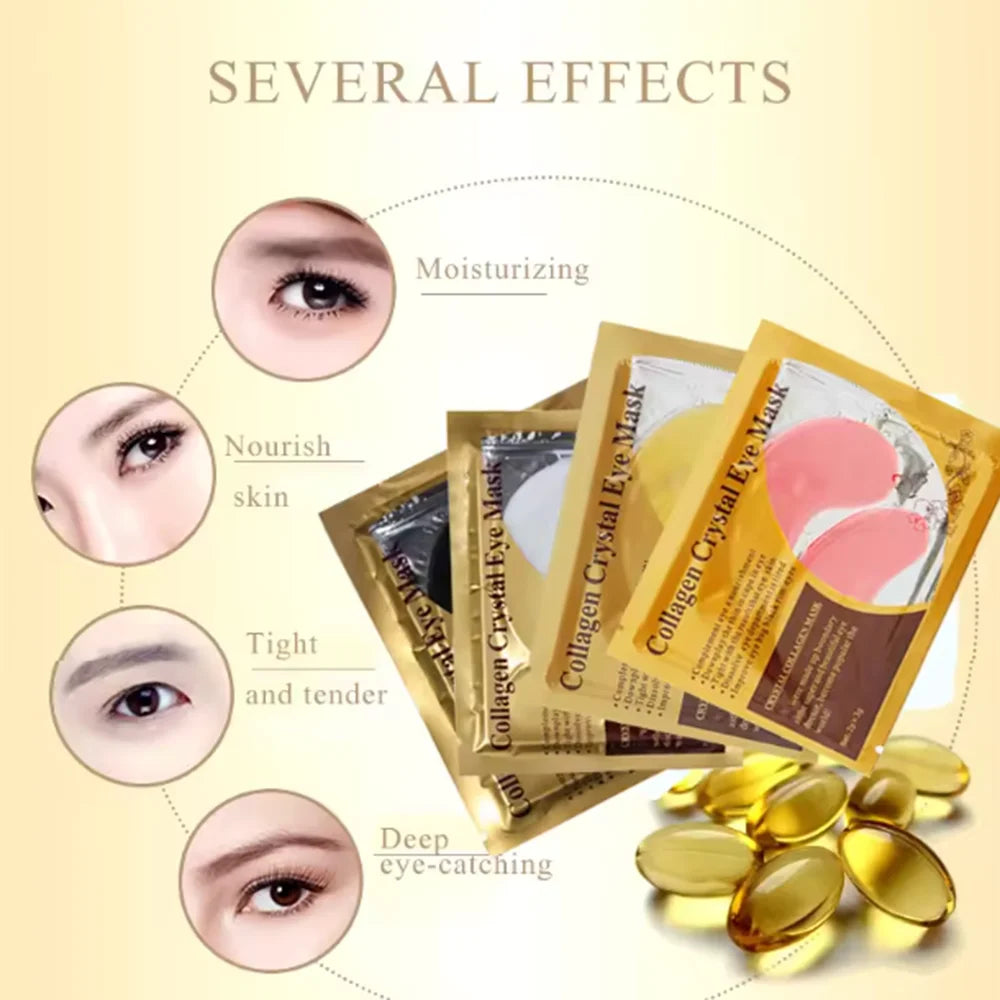 Collagen Crystal Under-Eye Mask Patches (10 Pairs) – Anti-Aging Hydrogel Eye Pads for Dark Circles, Puffiness & Fine Lines