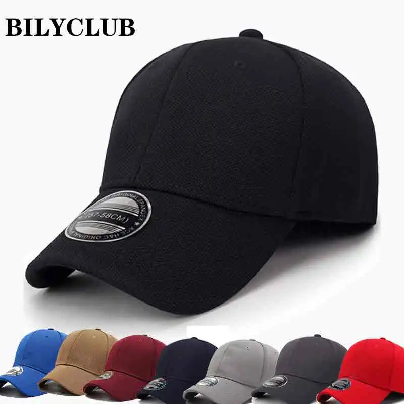 Minimalist Solid Fitted Baseball Cap – Stretch Fit Closed Back Hat