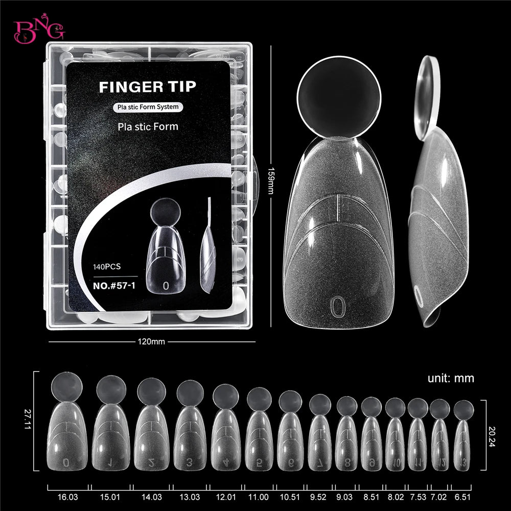 BNG Matte Dual Nail Forms Kit – Professional French Manicure Extension System (140-Piece Set)