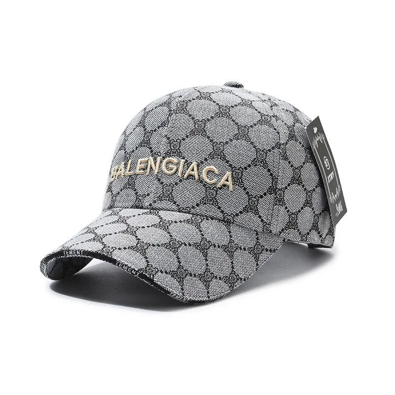 Urban Streetwear Embroidered Baseball Cap – Monogram Jacquard Curved Brim Hat