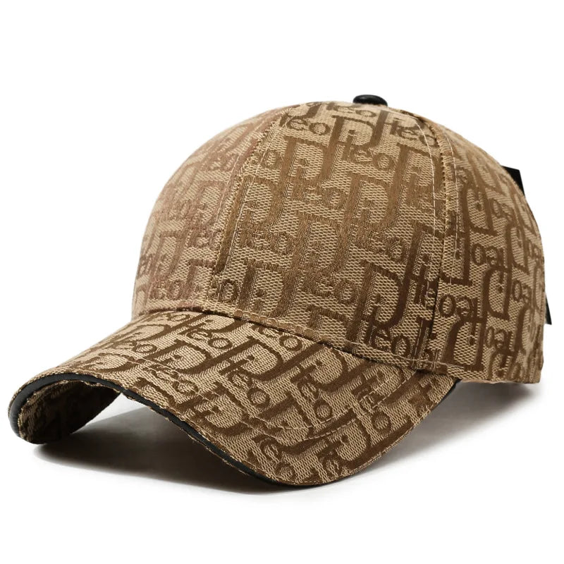 Luxury Jacquard Monogram Baseball Cap – Unisex Adjustable Designer Streetwear Hat