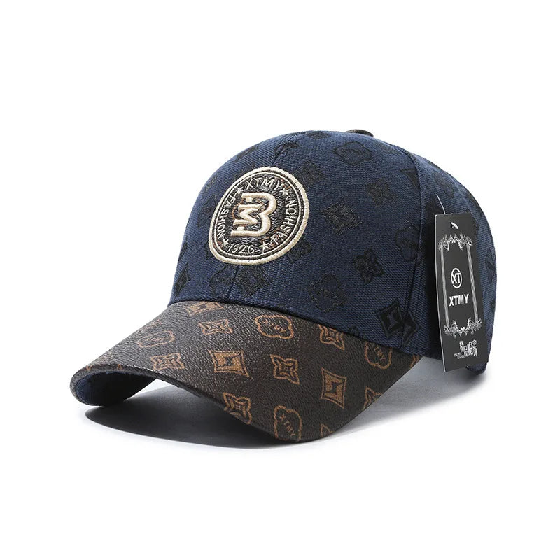 Luxury Monogram Patch Baseball Cap – Unisex Two-Tone Designer Streetwear Hat