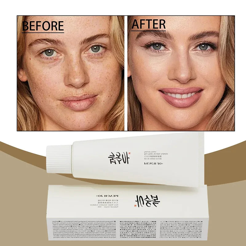 PEACH JO+ Rice Water Sensitive Isolation Tone-Up Cream – Hydrating Primer & Essence Cream for Brightening & Redness Relief