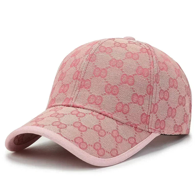 Luxury Monogram Jacquard Baseball Cap – Classic Curved Brim Sun Hat