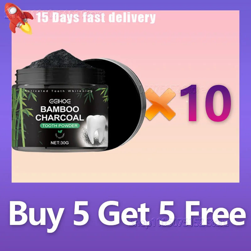 EEHOE™ Activated Bamboo Charcoal Teeth Whitening Powder – Natural Stain Removal & Enamel Care (30g)