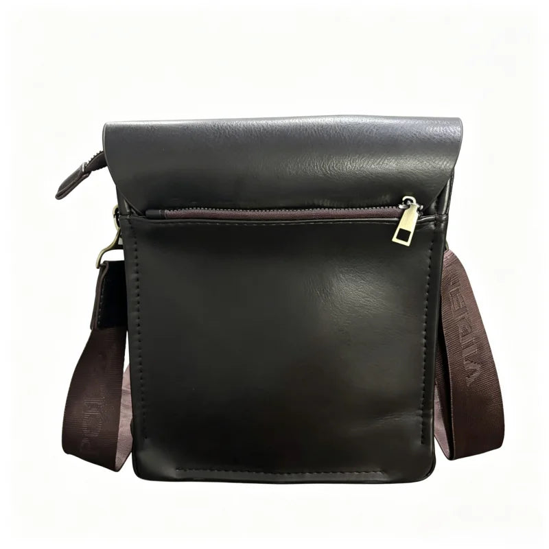 Men’s Vintage Leather Crossbody Bag – Compact Messenger Shoulder Bag for Daily Travel & Work