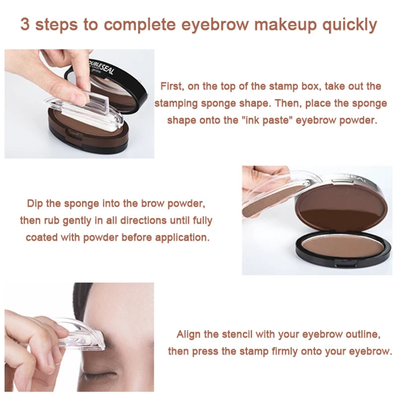 Double Seal Two-Color Eyebrow Stamp and Stencil Kit