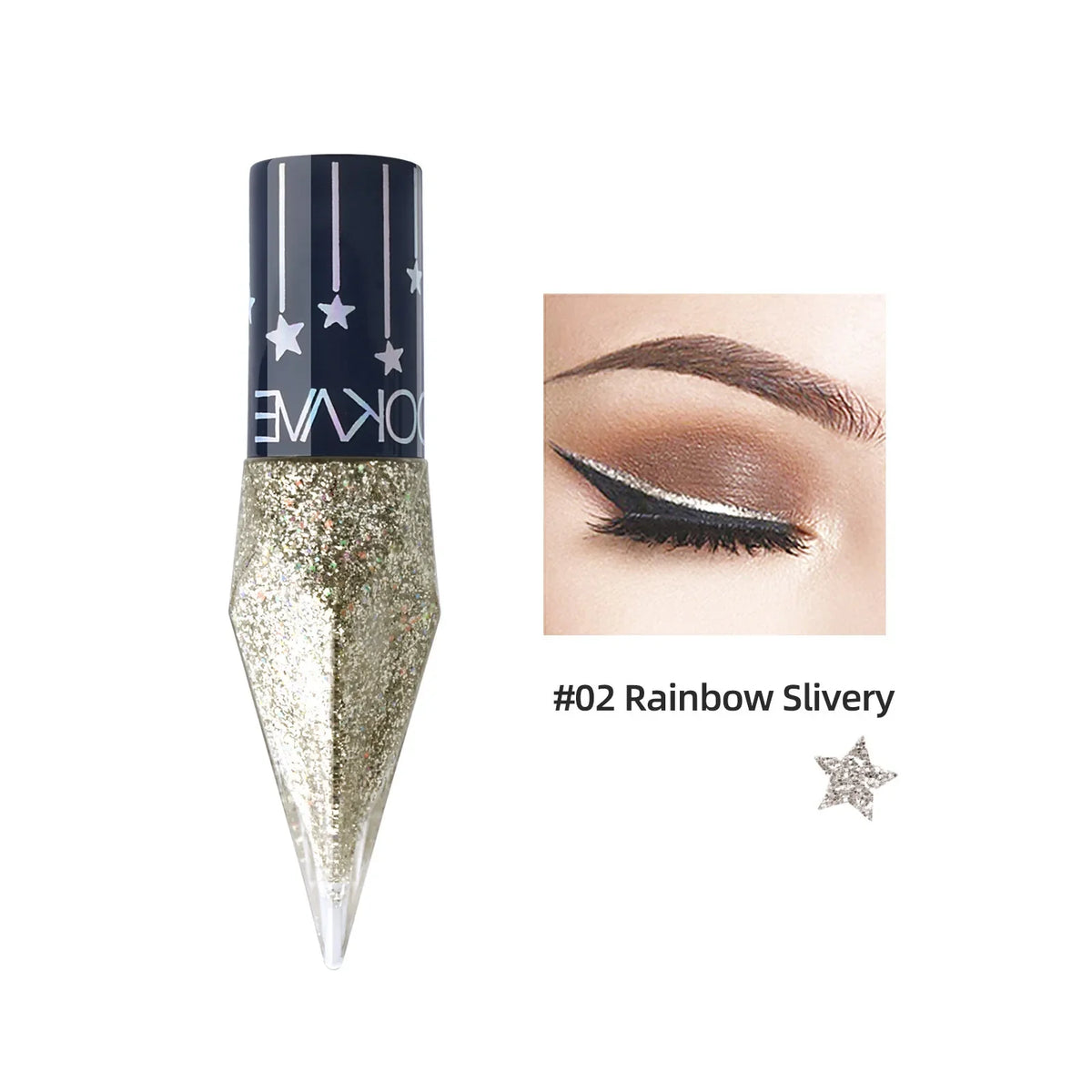 Diamond Shimmer Liquid Eyeliner & Glitter Eyeshadow | Long-Lasting Sparkling Eye Makeup