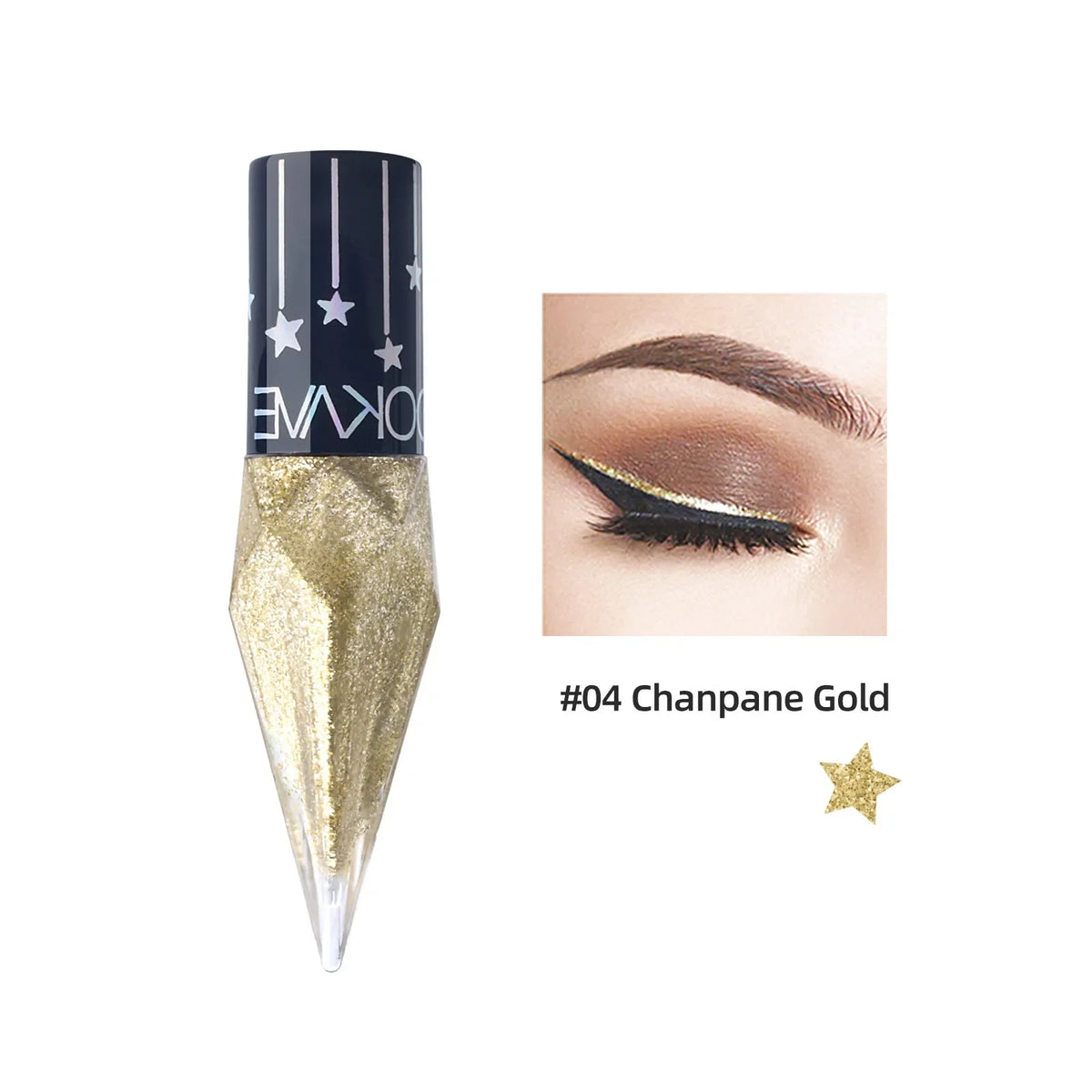 Diamond Shimmer Liquid Eyeliner & Glitter Eyeshadow | Long-Lasting Sparkling Eye Makeup