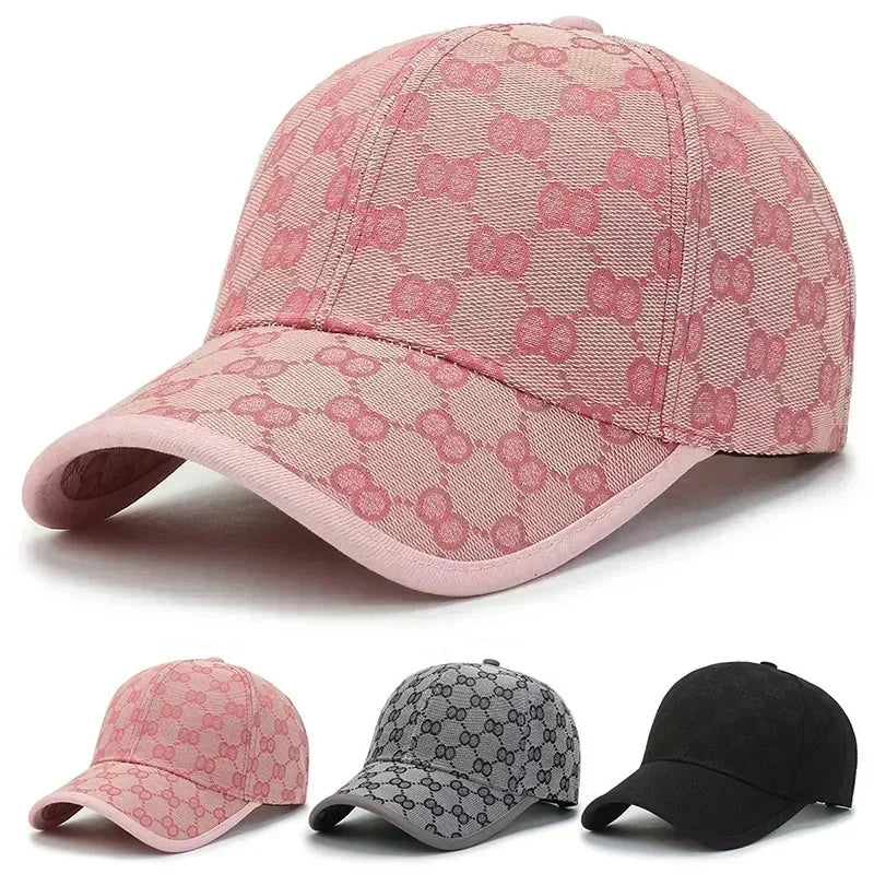 Luxury Monogram Jacquard Baseball Cap – Classic Curved Brim Sun Hat