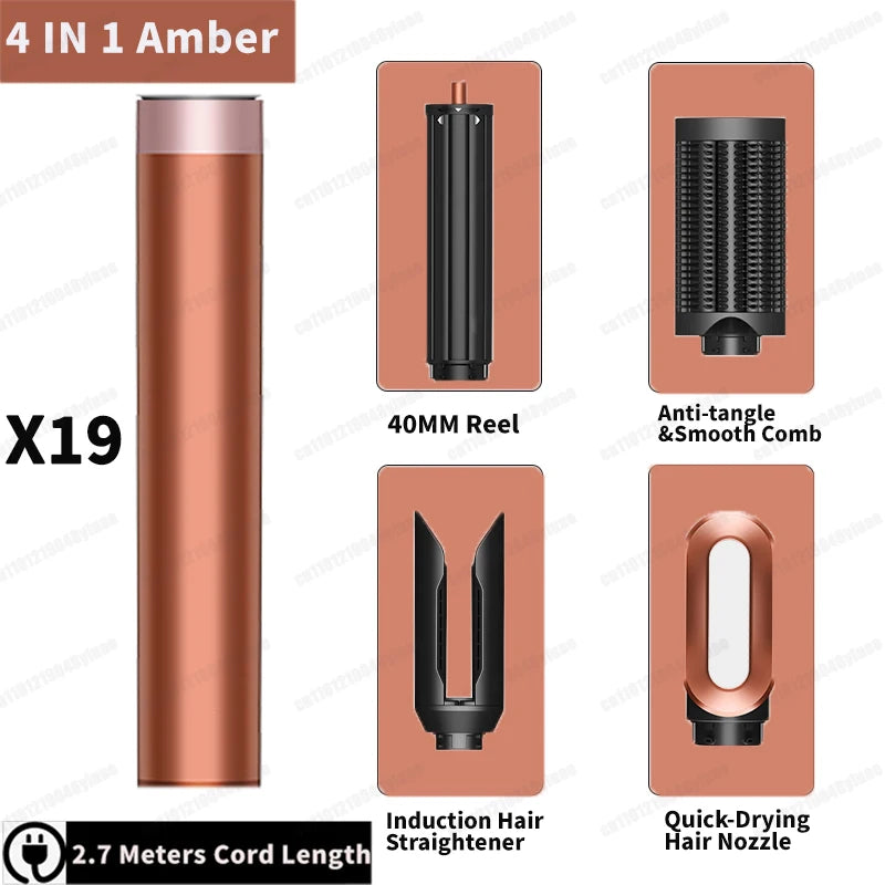 6-in-1 Air Styler & Hair Dryer Multi-Styler Set – Professional Coanda Airflow Curling, Straightening & Volumizing Tool