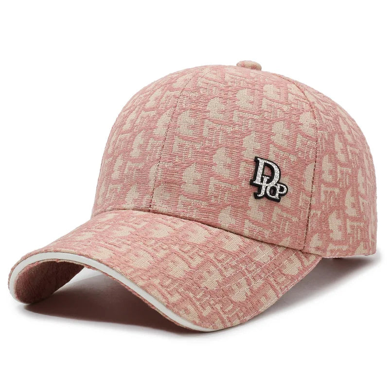 Luxury Jacquard Monogram Baseball Cap – Unisex Streetwear Curved Brim Hat