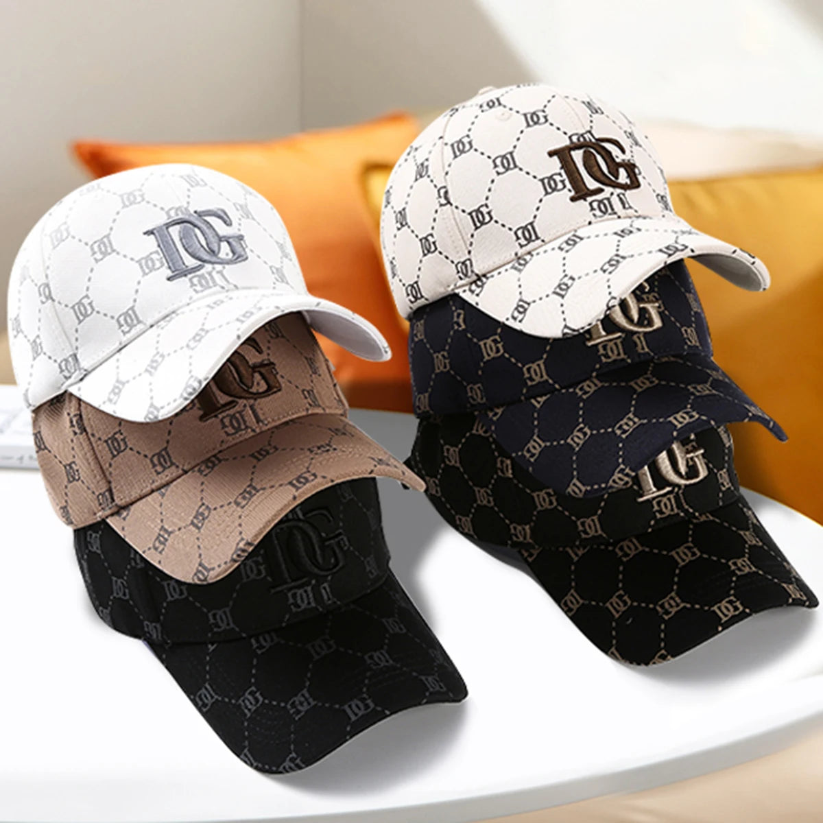 Luxury Monogram Jacquard Baseball Cap – 3D Embroidered Initial Sun Hat