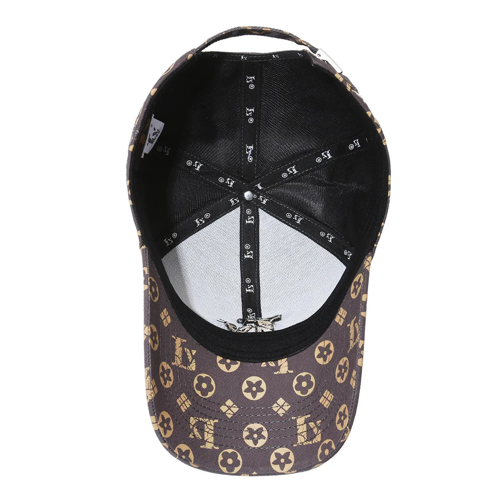Monogram Print Luxury Baseball Cap – Unisex Fashion Sun Hat