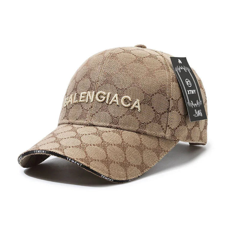 Urban Streetwear Embroidered Baseball Cap – Monogram Jacquard Curved Brim Hat