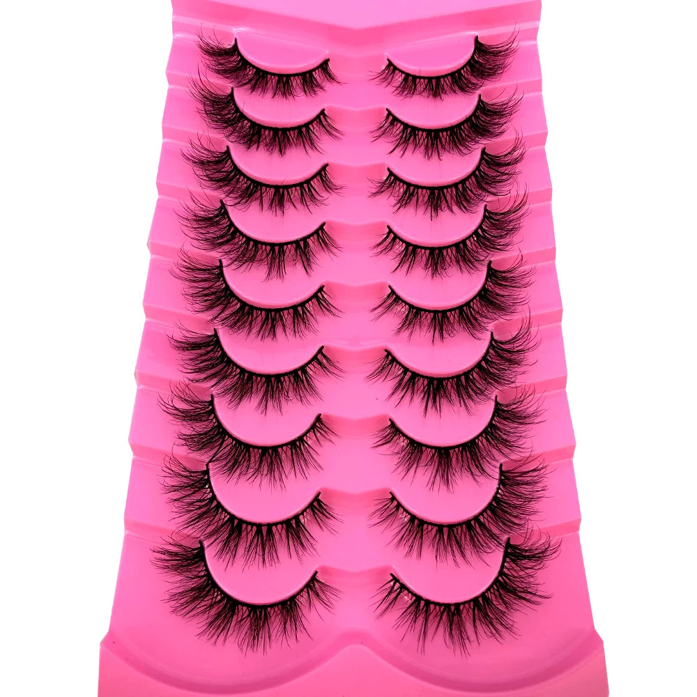 AMSDEN® 10 Pairs Dramatic Volume Faux Mink Eyelashes - Fluffy & Wispy False Lashes Bulk Pack