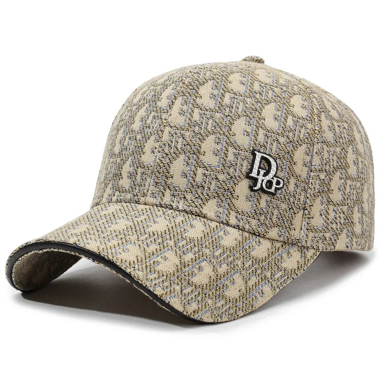 Luxury Jacquard Monogram Baseball Cap – Unisex Streetwear Curved Brim Hat
