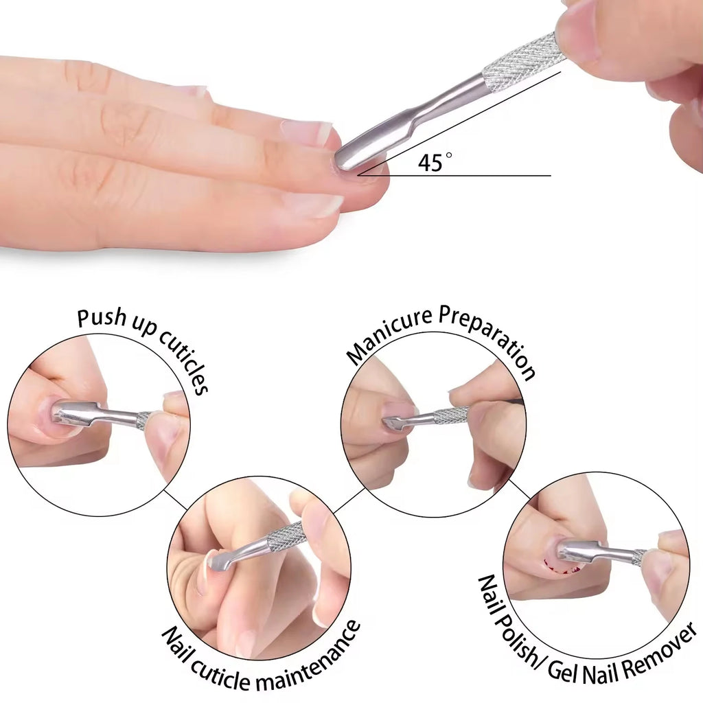 Professional Stainless Steel Cuticle Nipper & Pusher Set