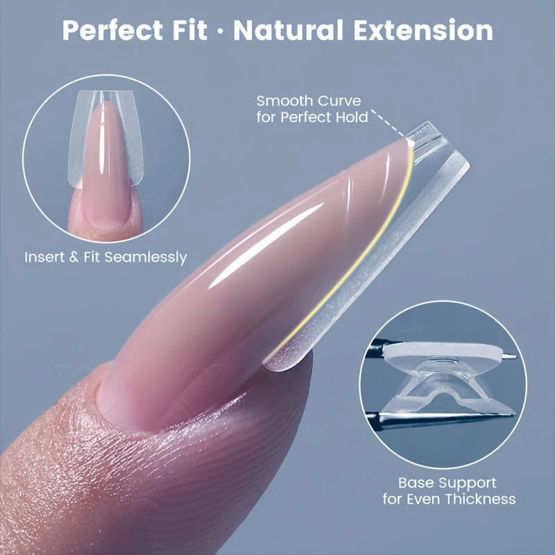 240pcs Sandwich-Style Dual Form Set for Nail Extension – Clear Top & Bottom Forms Kit
