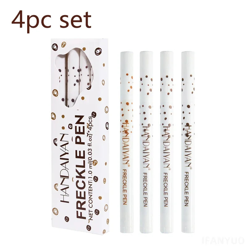 HANDAIYAN 4pc Natural Freckle Pen Set – Long-Lasting Waterproof Sun-Kissed Makeup Pens