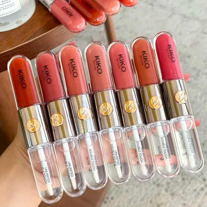 Kiko Milano Unlimited Double Touch Liquid Lipstick – 12-Hour Long-Wear Dual-Ended Lip Gloss Set