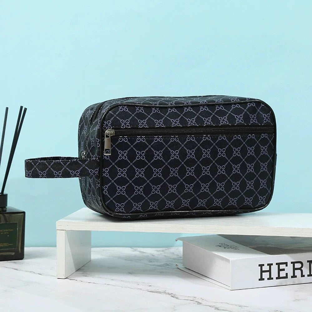 Luxury Geometric Monogram Travel Toiletry & Cosmetic Bag
